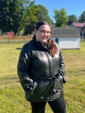 Wilsons Leather Womens 2X Black Belted Coat Removable Thinsulate Liner Zipper